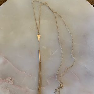 Gold Arrow Pendant with Chain Tassel
